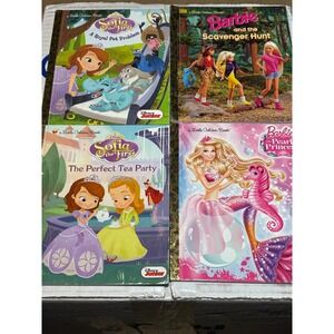 Disney Junior Sofia the First and Barbie Little Golden Books Set of 4 EUC Nice!!